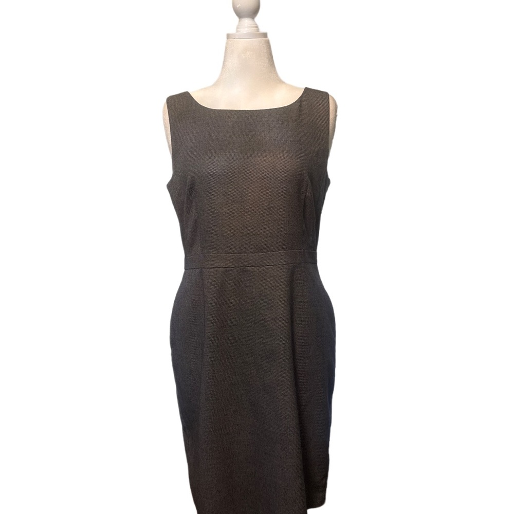 Ann Taylor Suiting Separates Gray & Black Bird’s Eye Sheath Dress